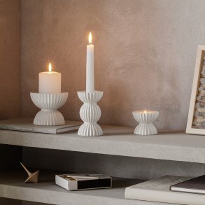 Lyngby Porcelæn Tura Bloklysestage H10 cm, Hvid