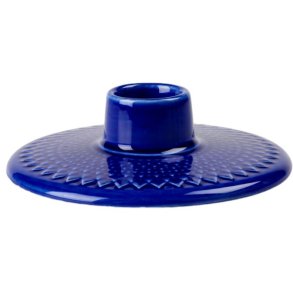 Lyngby Porcelæn Rhombe Color Lysestage H3 cm, Mørk Blå