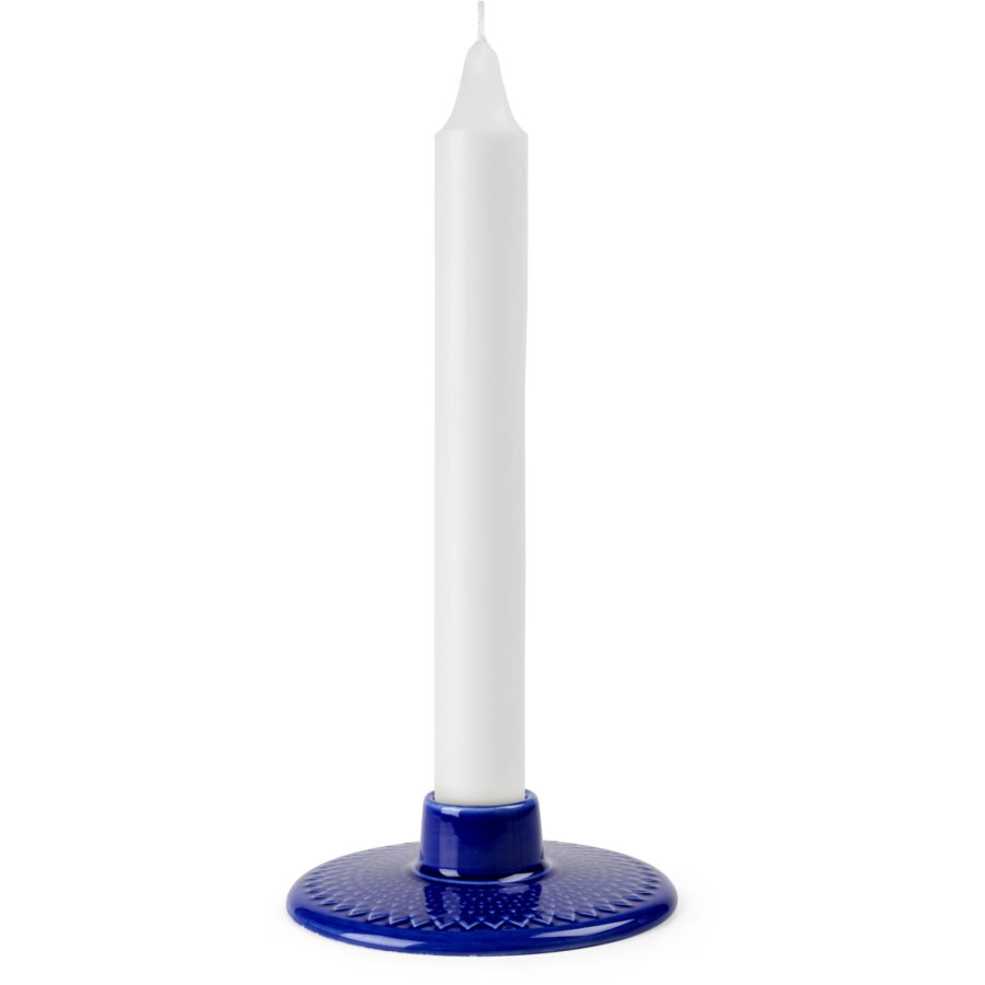 Lyngby Porceln Rhombe Color Kerzenstnder H3 cm, Dunkelblau