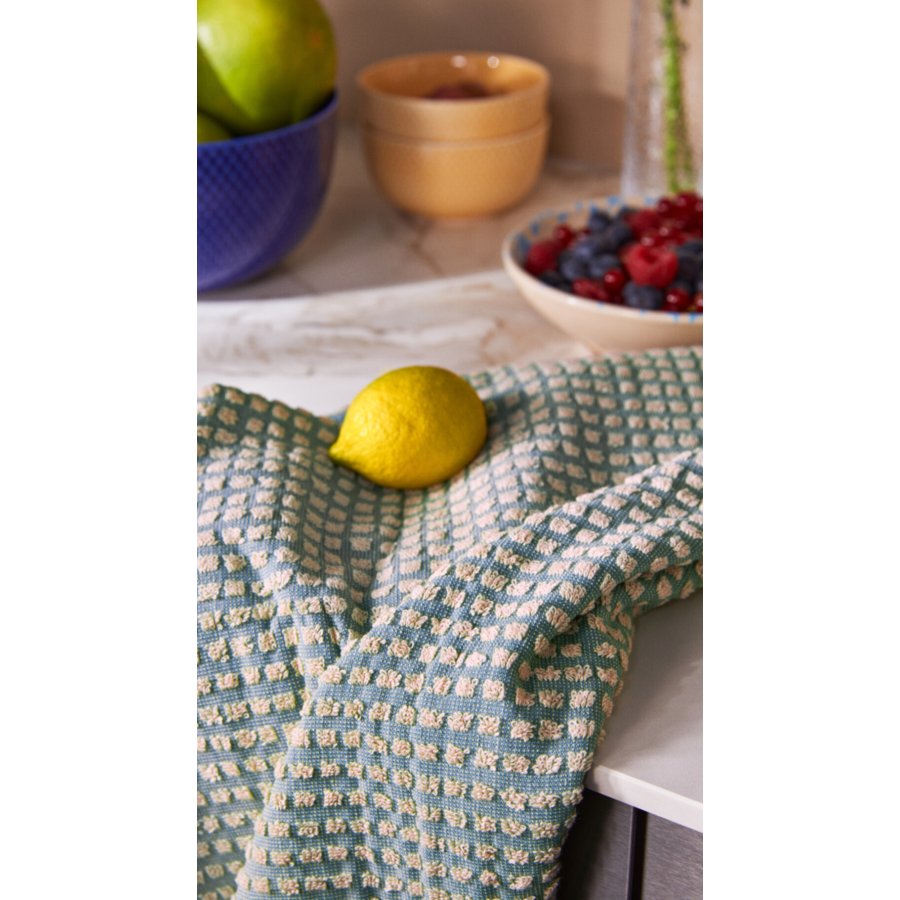Juna Check Hndklde 70x140 cm, Lys Bl/Sand