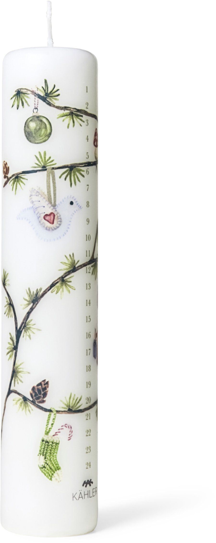 Kähler Hammershi Christmas Kalenderlys 2023 5 cm, Hvid
