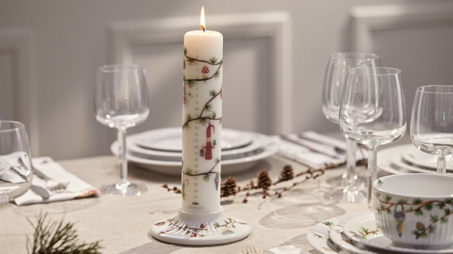 Kähler Hammershi Christmas Kalenderlys 2023 5 cm, Hvid