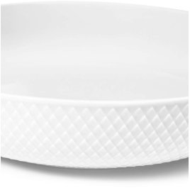 Lyngby Porceln Rhombe Serveringsskl 28 cm, Hvid