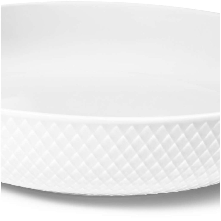 Lyngby Porceln Rhombe Serveringsskl 28 cm, Hvid