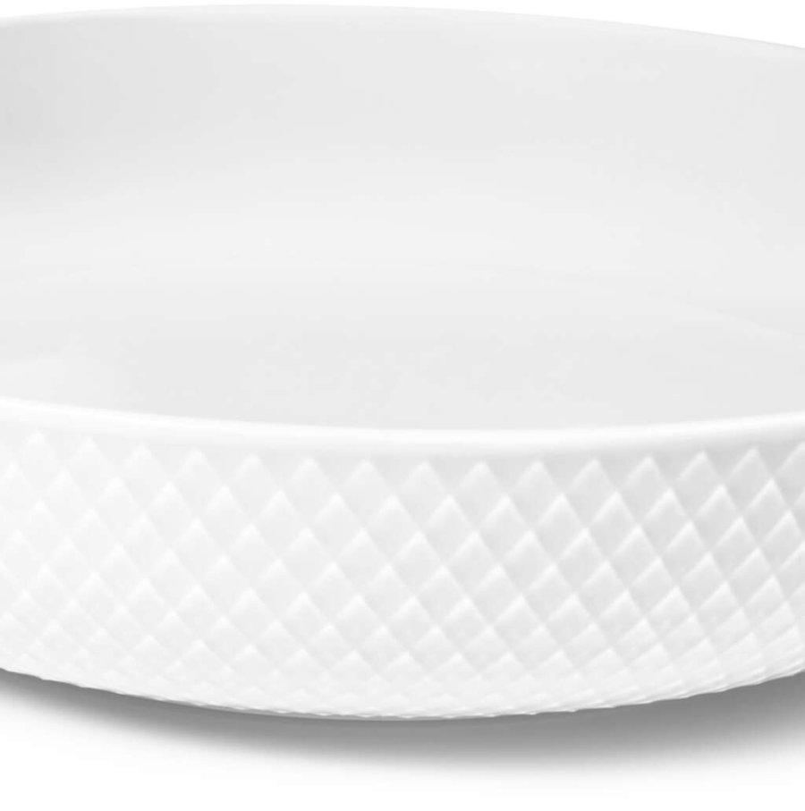 Lyngby Porceln Rhombe Servierschssel 28 cm, Wei