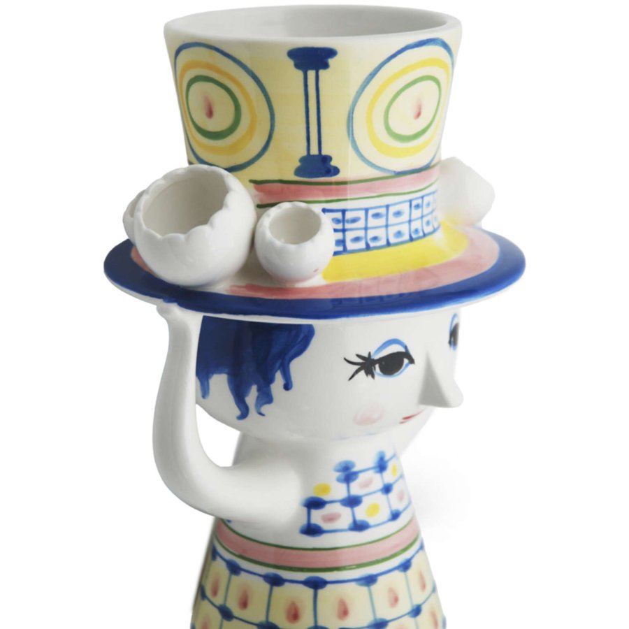 Bjrn Wiinblad Lady With Hat Vase H20,5 cm, Blau