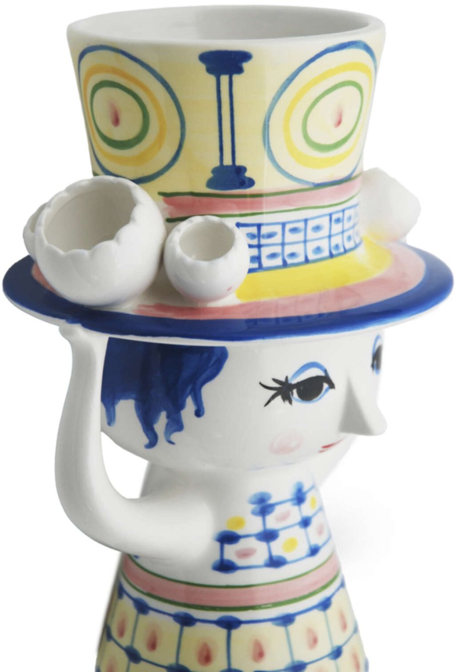 Bjrn Wiinblad Lady With Hat Vase H20,5 cm, Blau