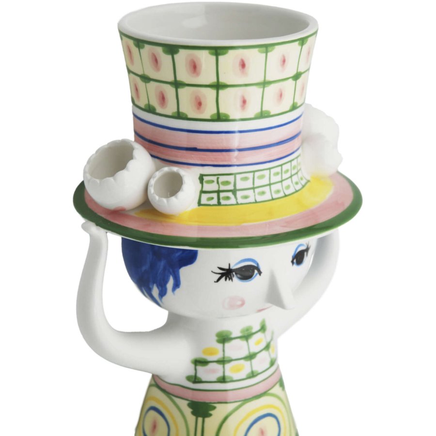 Bjrn Wiinblad Lady With Hat Vase H24,5 cm, Grn