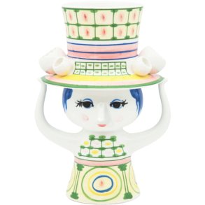 Bjørn Wiinblad Lady With Hat Vase H24,5 cm, Grøn