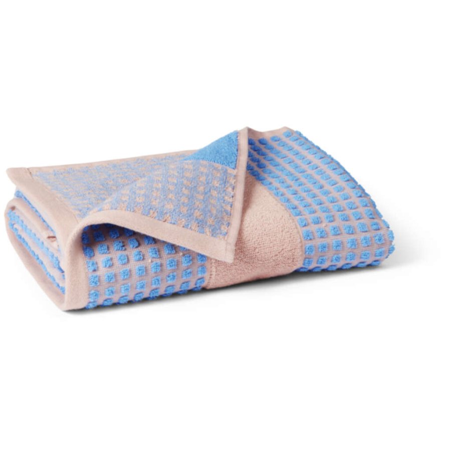 Juna Check Handtuch 50x100 cm, Soft Pink/Blau