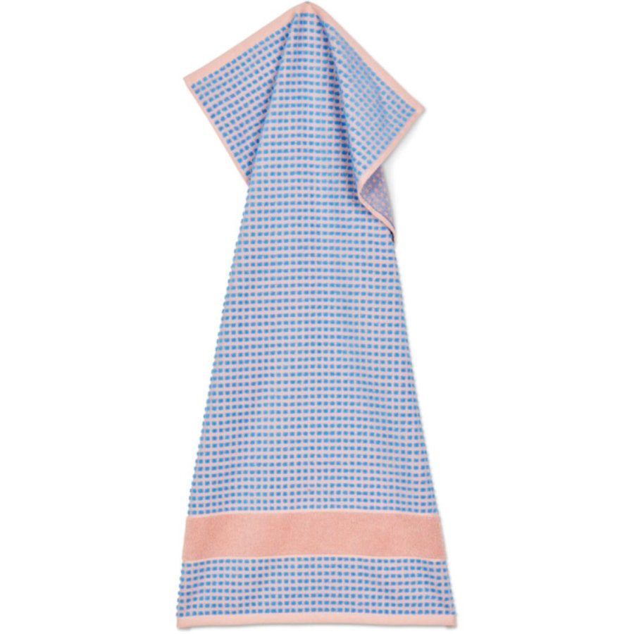 Juna Check Handtuch 50x100 cm, Soft Pink/Blau