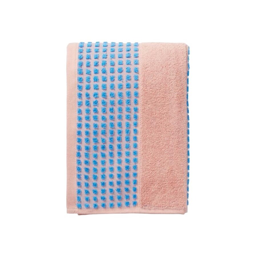 Juna Check Handtuch 50x100 cm, Soft Pink/Blau