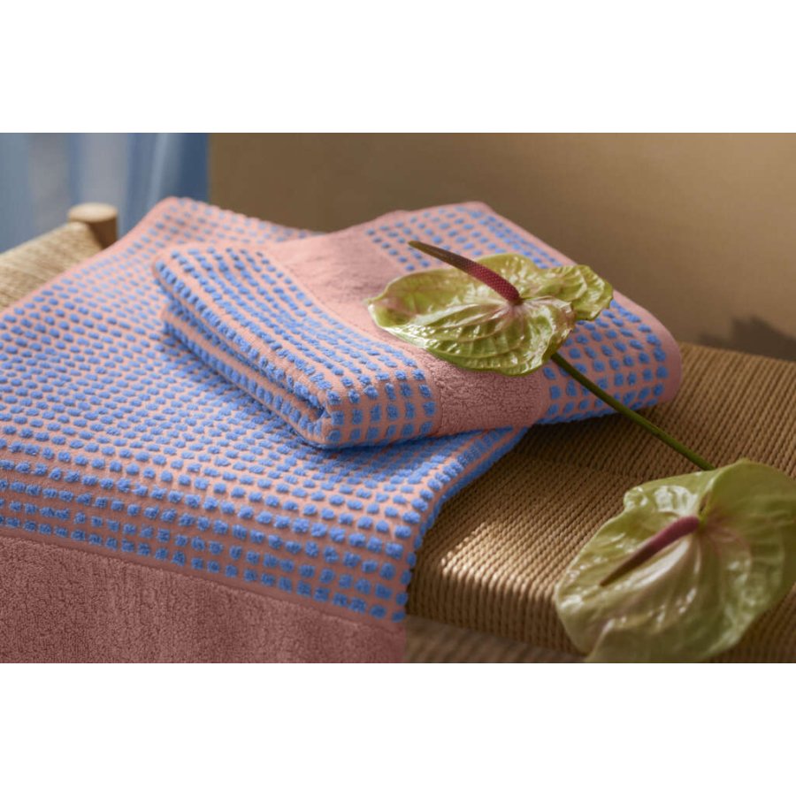 Juna Check H�ndkl�de 70x140 cm, Soft Pink/Bl�