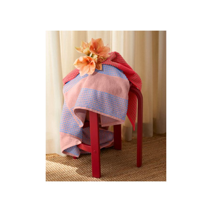 Juna Check H�ndkl�de 70x140 cm, Soft Pink/Bl�