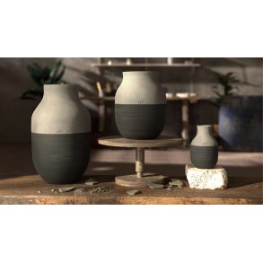 Kähler Omaggio Circulare Vase H20 cm, Antracitgrå