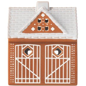 Khler Lebkuchen-Leuchtturm-Weihnachtsscheune H11,5 cm, Braun