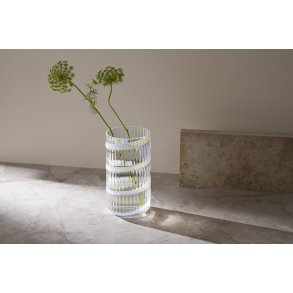 Lyngby Porcelæn Vase H25 cm, Hvid Swirl