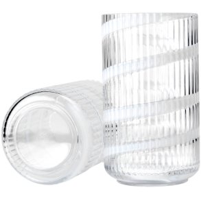 Lyngby Porcelæn Vase H25 cm, Hvid Swirl