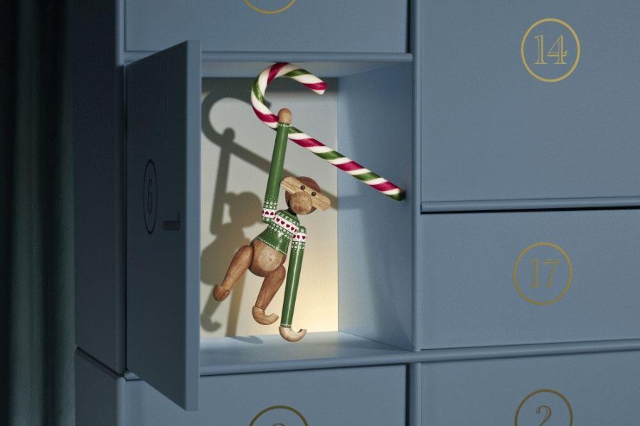 Kay Bojesen Abe Julesweater 2025 Lille 18,5 cm, Teak- og Limbatr