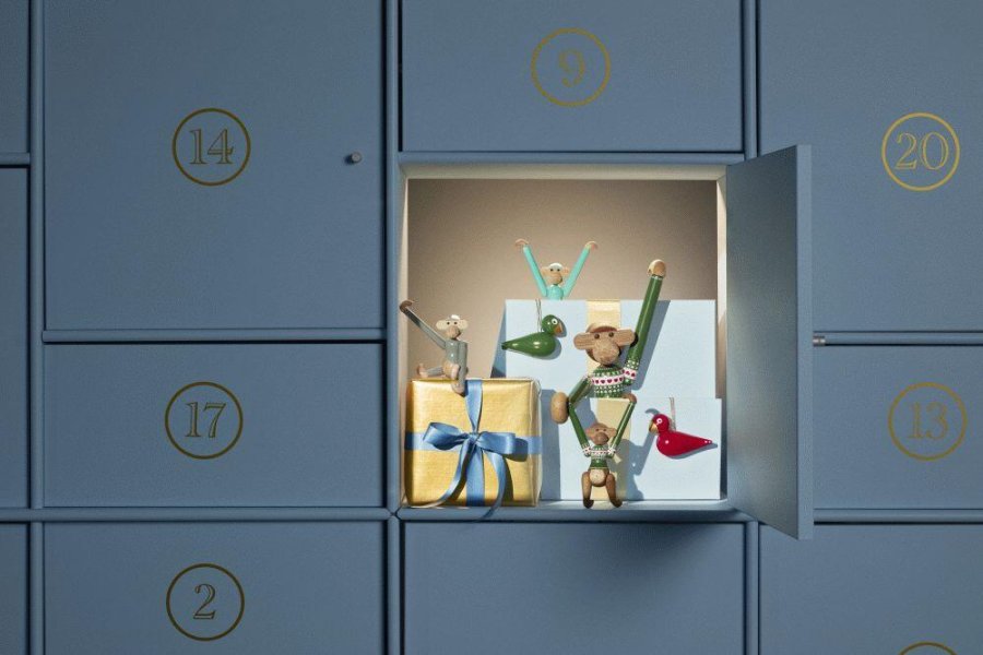 Kay Bojesen Abe Julesweater 2025 Lille 18,5 cm, Teak- og Limbatr