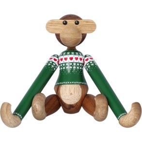 Kay Bojesen Affe Weihnachtspullover 2025 Klein 18,5 cm, Teak- und Limbaholz