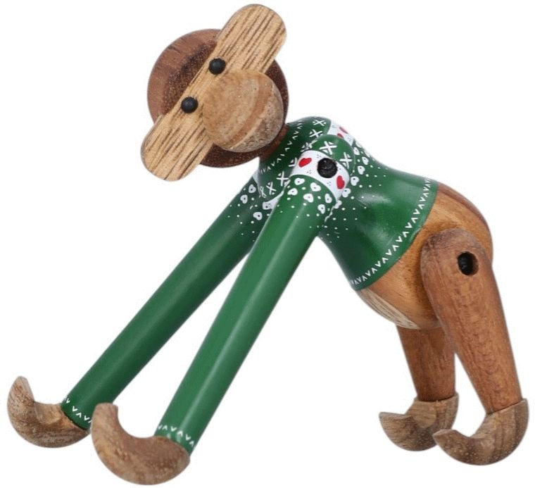 Kay Bojesen Abe Julesweater 2025 Mini 9,5 cm, Teak- og Limbatr