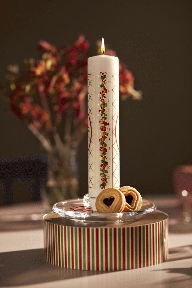 Holmegaard Christmas Kalenderlys 2025 5xH25 cm, Hvid