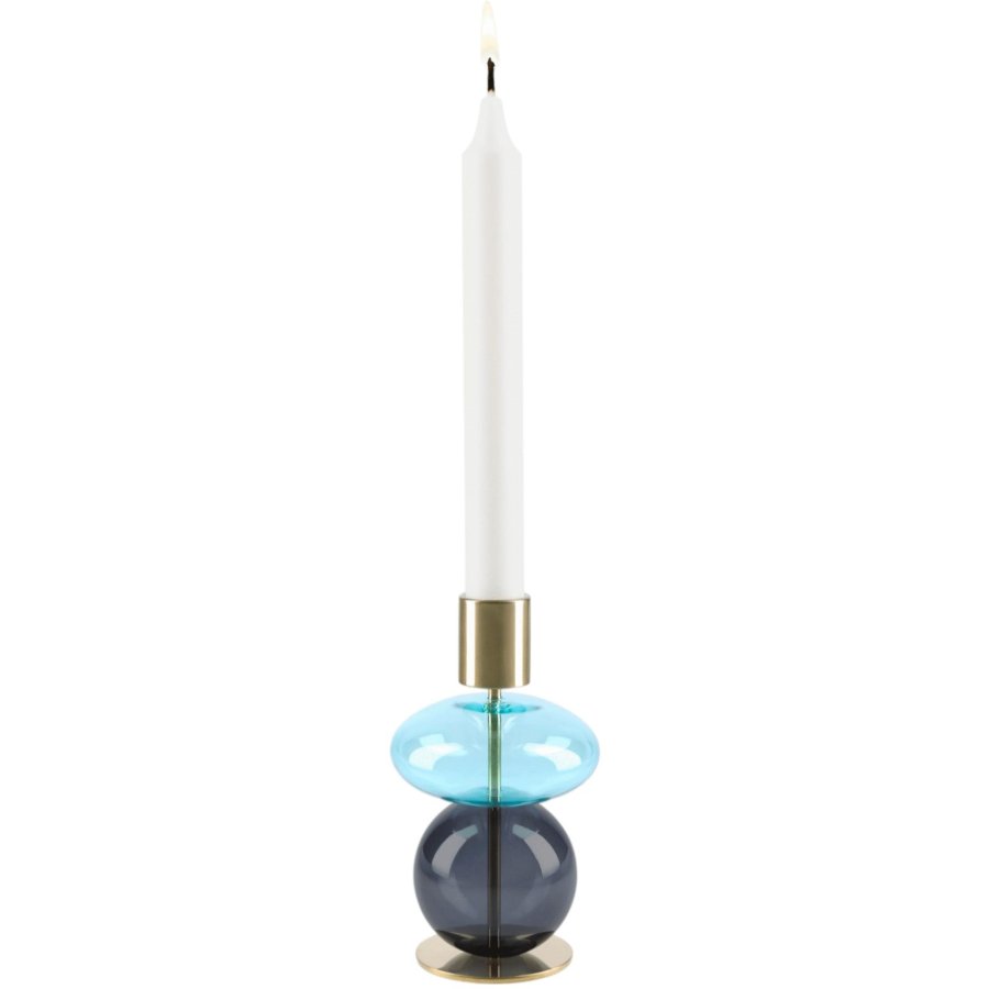 Holmegaard Bubble Lysestage H14 cm, Bl/Smoke