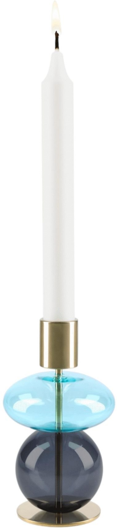 Holmegaard Bubble Lysestage H14 cm, Bl/Smoke