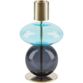 Holmegaard Bubble Lysestage H14 cm, Bl�/Smoke