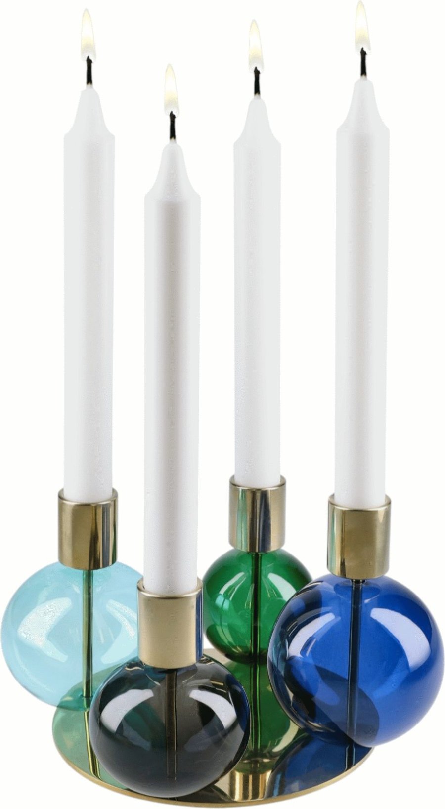 Holmegaard Bubble Lysestage 17,5 cm, Bl/Grn/Smoke
