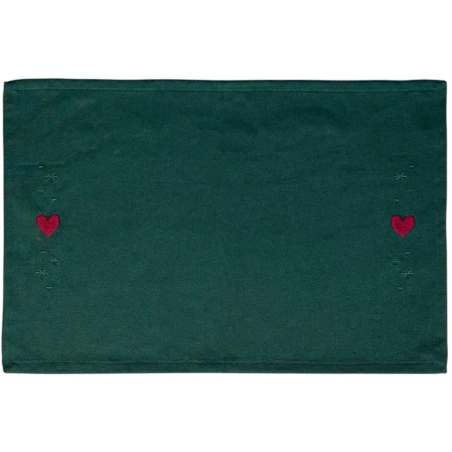 Juna Christmas Fable Dkkeserviet Hjerter 32x49 cm, Grn
