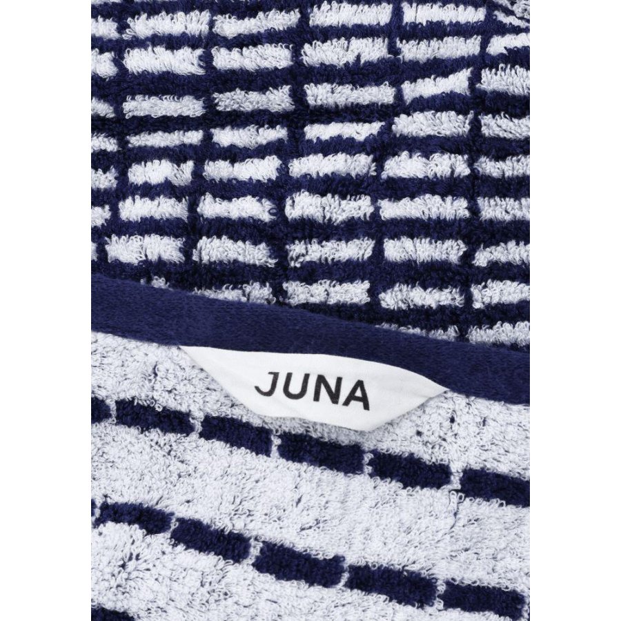 Juna Nuance Hndklde 70x140 cm, Mrk Bl/Hvid