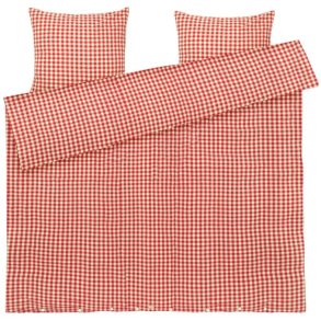 Juna Bk&Blge Sengetj 200x220 cm, Rd/Gul