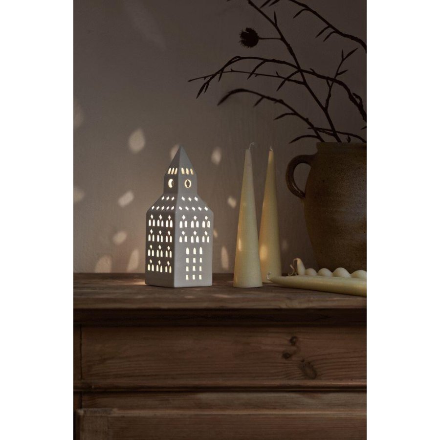 Kähler Urbania Lyshus Kirketrn H20 cm, Hvid