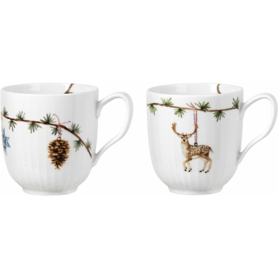 Kähler Hammershi Christmas Becher 2020/2021 2er Set 33cl, Weiß