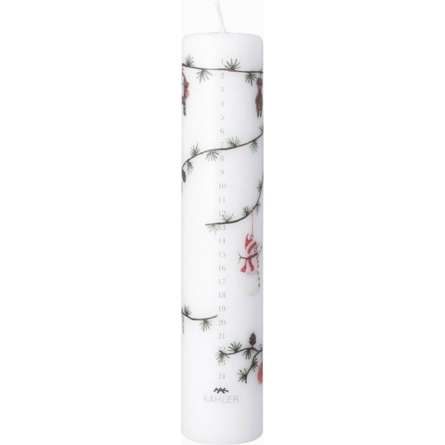 Kähler Hammershi Christmas Kalenderkerze 2025 5×H25cm, Weiß