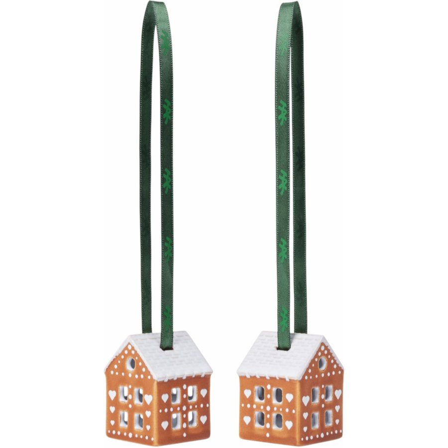Kähler Gingerbread Juleophng 2 stk. H5 cm, Brun
