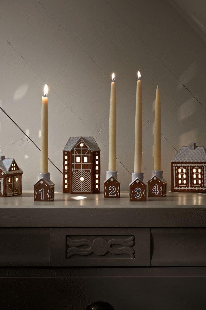 Kähler Gingerbread Adventsstage 4 stk. H7,5 cm, Brun