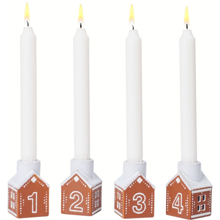 Kähler Gingerbread Adventsstage 4 stk. H7,5 cm, Brun