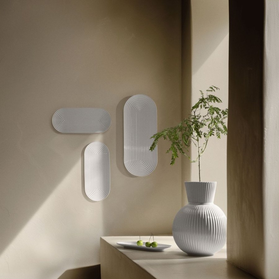 Lyngby Porcel�n Tura Ovalt serveringsfad 14,5x24 cm, Hvid