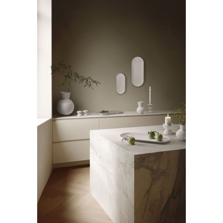 Lyngby Porcel�n Tura Ovalt serveringsfad 14,5x24 cm, Hvid