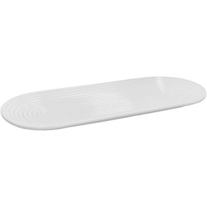 Lyngby Porcel�n Tura Ovalt serveringsfad 20x48 cm, Hvid