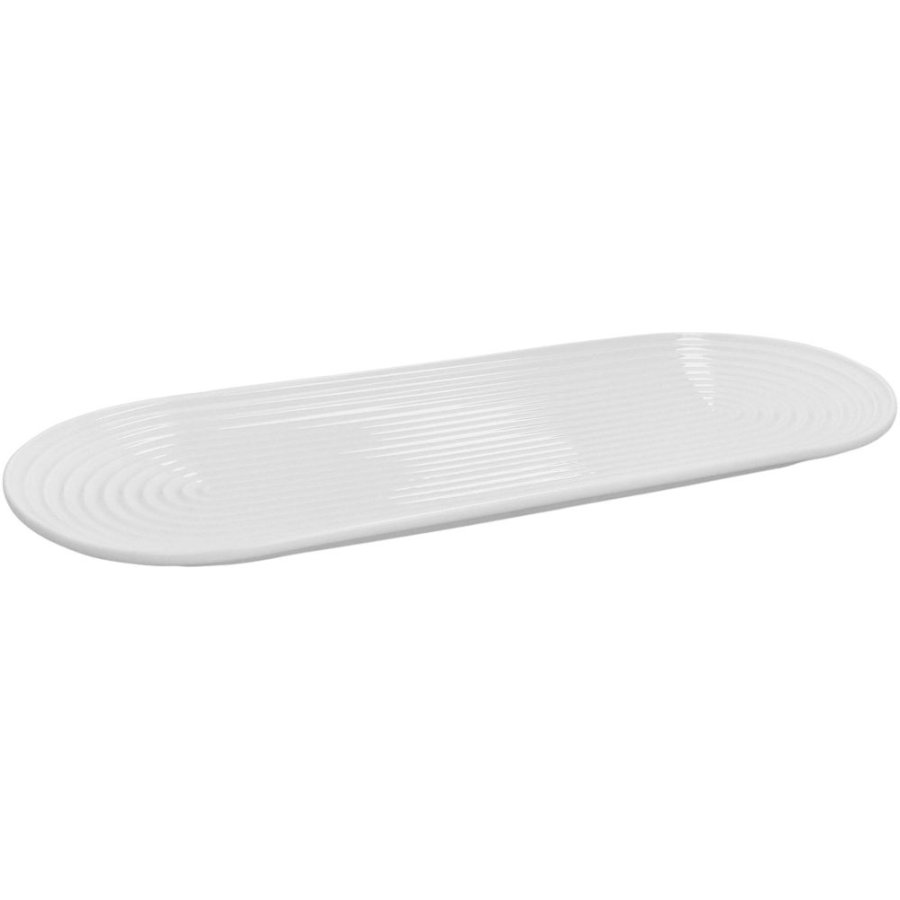 Lyngby Porcel�n Tura Ovalt serveringsfad 20x48 cm, Hvid