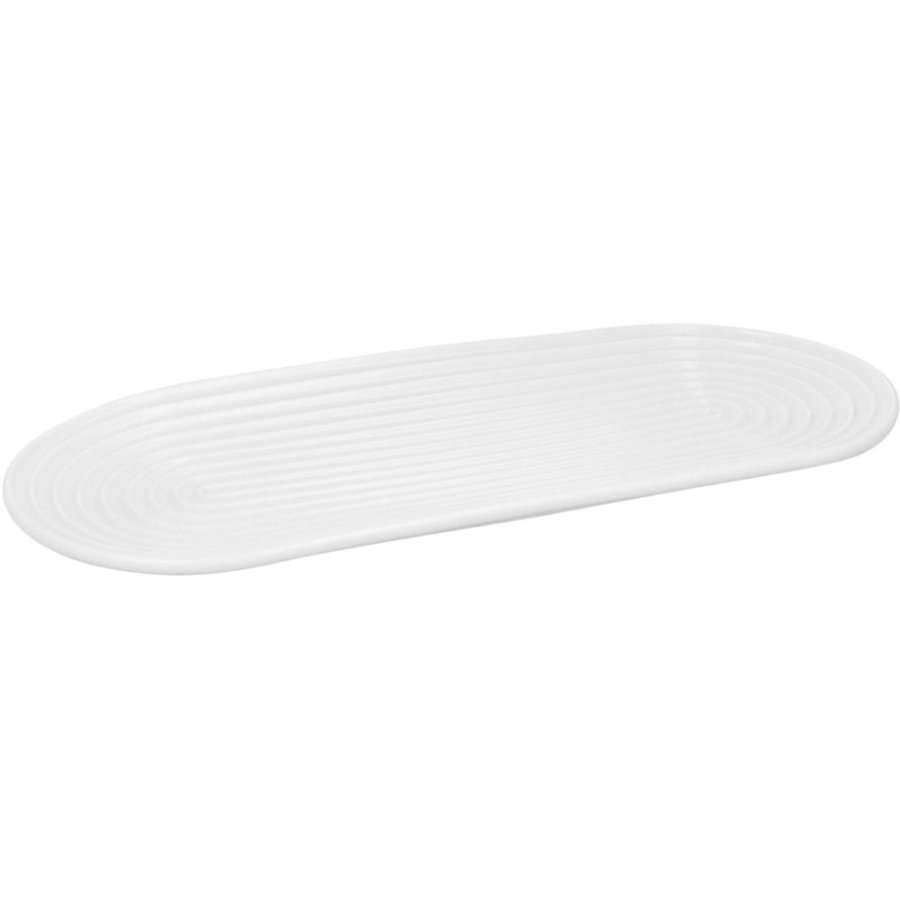 Lyngby Porcel�n Tura Ovalt serveringsfad 14,5x24 cm, Hvid