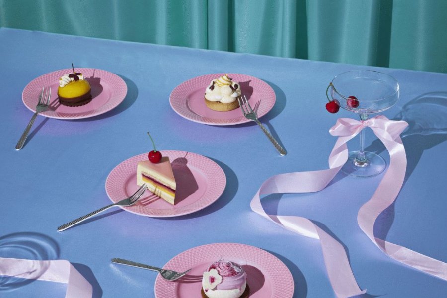 Lyngby Porcel�n Rhombe Kagegaffel 4 stk, St�l