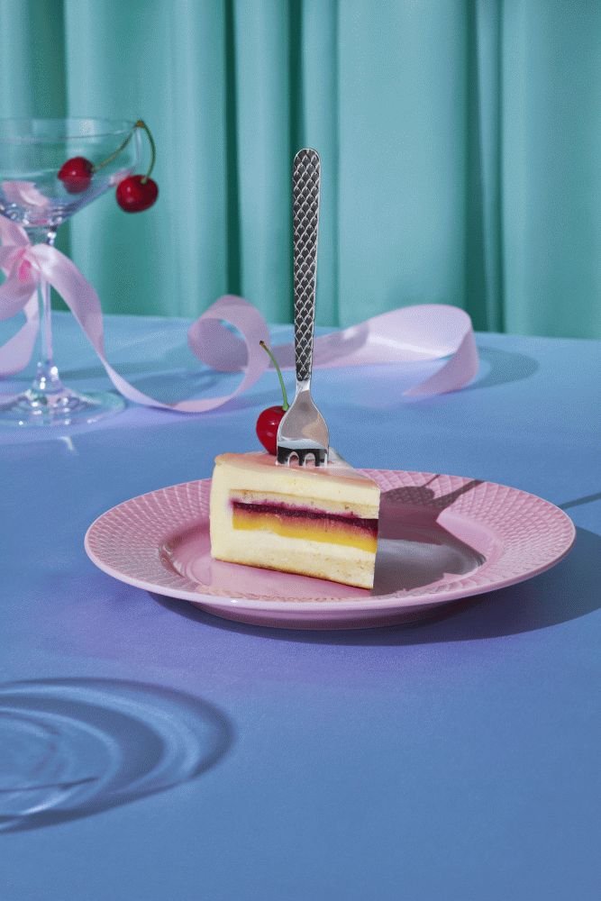 Lyngby Porcel�n Rhombe Kagegaffel 4 stk, St�l