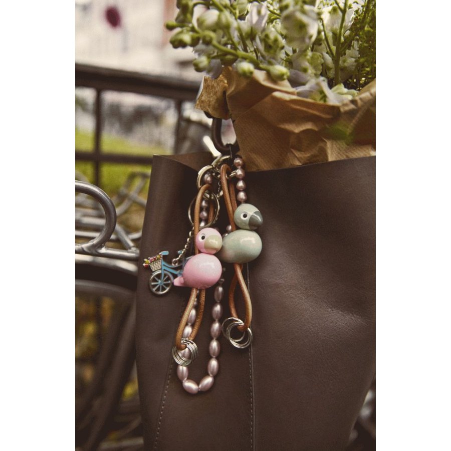 Kay Bojesen Schl�sselanh�nger Vogel 6 cm, Rosa/Silber