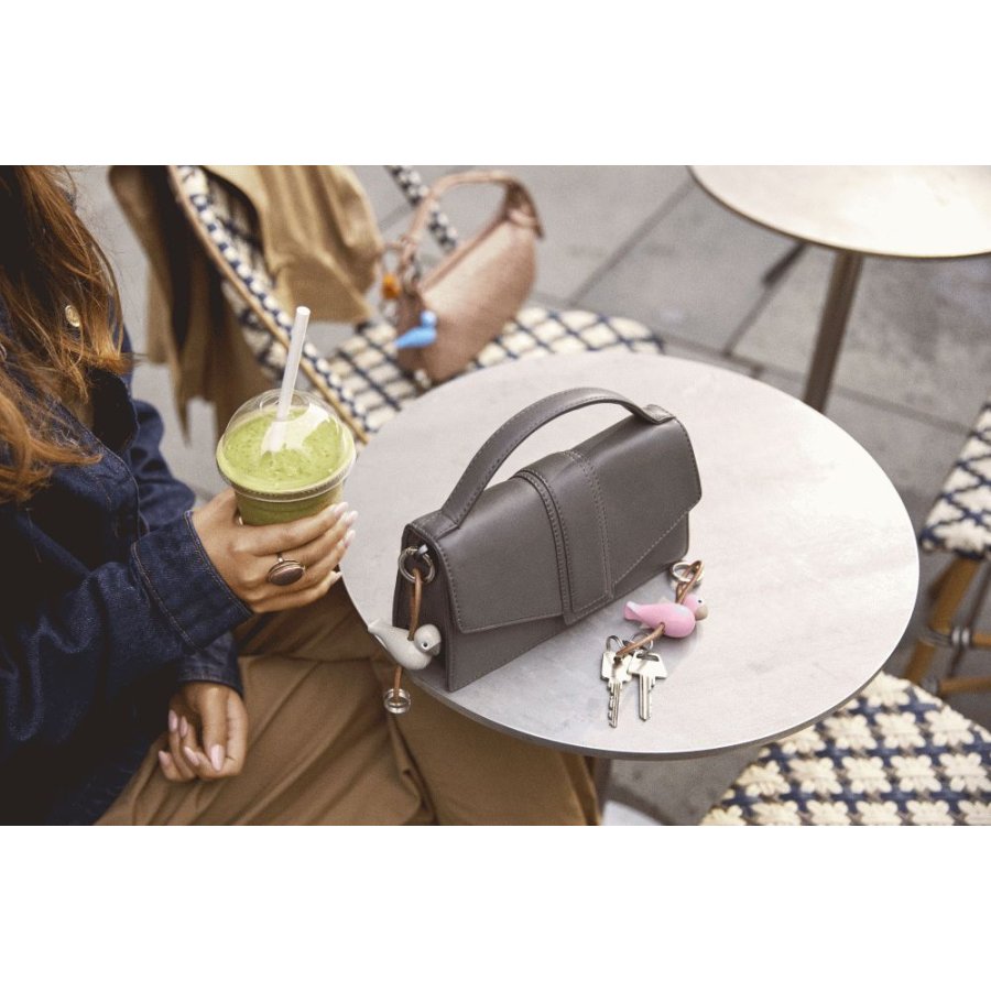 Kay Bojesen Schl�sselanh�nger Vogel 6 cm, Rosa/Silber