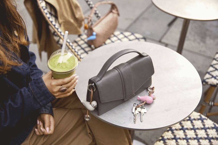 Kay Bojesen Schl�sselanh�nger Vogel 6 cm, Rosa/Silber